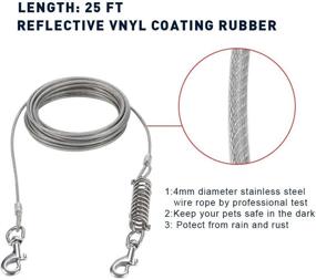 img 1 attached to 🐶 25ft Stainless Steel Runner Cable with Vinyl Coating for Dogs - Byshun Dog Tie-Out Cable