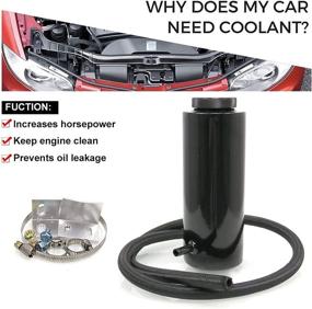 img 2 attached to RYANSTAR Universal Car Radiator Coolant Tank 800ml - Optimized Coolant Expansion Tank, Oil Catch Tank, Cooling Catch Bottle Reservoir – High-Quality Aluminum Billet, Sleek Black Design