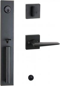 img 4 attached to Oil Rubbed Bronze Front Door Handleset With Knob And Single Cylinder Deadbolt Handle Set For Right & Left Handed Entrance MDHST201610B-AMZ