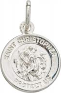 sterling silver rhodium polished 12mm st. michael pendant logo