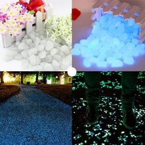 img 1 attached to 200 White Kyerivs Glow Pebble Stones For Walkways And Aquariums - Decorative Artificial Stones That Add A Glowing 'Starry Night' Effect To Your Garden