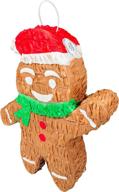 add fun to your christmas celebration with gingerbread man pinata in santa's hat logo