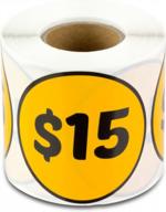 15 dollar round garage yard sale stickers (lt orange, 300 labels per roll, 1 roll) logo