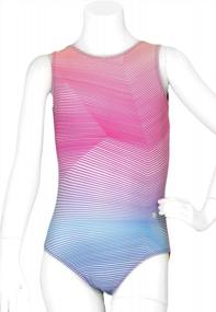 img 3 attached to Showcase Style And Performance With Destira'S Linear Grade Multicolored Ombre Girls' Gymnastics Leotard