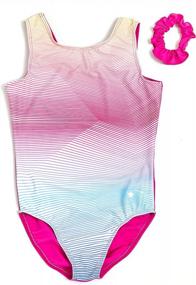 img 4 attached to Showcase Style And Performance With Destira'S Linear Grade Multicolored Ombre Girls' Gymnastics Leotard
