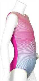 img 2 attached to Showcase Style And Performance With Destira'S Linear Grade Multicolored Ombre Girls' Gymnastics Leotard