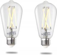 upgrade your lighting experience with bulbrite solana edison wifi smart bulb - 2 pack, compatible with alexa & google home, dimmable, filament design logo