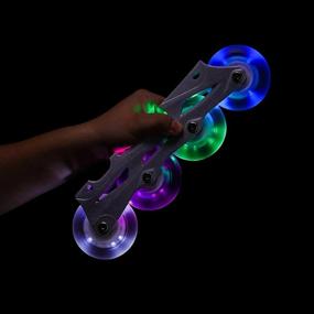 img 1 attached to Glow In The Dark LED Inline Skate Wheels: Rollerex Glowrider 2-Pack With Bearings - Multiple Sizes & Colors