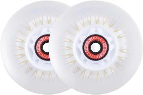 img 4 attached to Glow In The Dark LED Inline Skate Wheels: Rollerex Glowrider 2-Pack With Bearings - Multiple Sizes & Colors