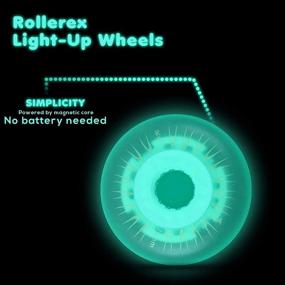img 3 attached to Glow In The Dark LED Inline Skate Wheels: Rollerex Glowrider 2-Pack With Bearings - Multiple Sizes & Colors
