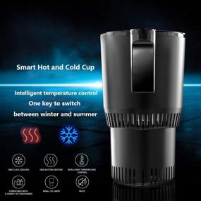 img 1 attached to Smart Temperature Control Travel Mug For Car/Truck - GEEZO 12V/24V Electric Heated Mug, 450ML Stainless Steel Tumbler With LCD Display For Keeping Milk Warm, Easily Washable And Safe