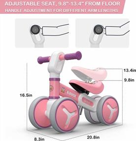 img 2 attached to Adjustable Baby Balance Bike For 1-3 Year Olds With 4 Wheels - Ideal Riding Toy For Boys And Girls - Perfect First Birthday Gift - Running Trainer For Toddlers