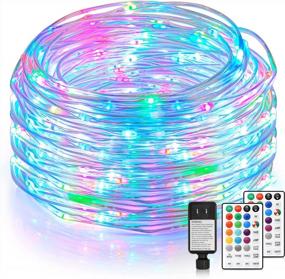 img 4 attached to RGB LED Rope Lights Outdoor 164Ft - 16 Colors Remote Control Fairy String Plug In, Waterproof Super Durable For Bedroom Patio Halloween Christmas Decor