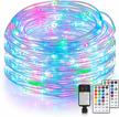 rgb led rope lights outdoor 164ft - 16 colors remote control fairy string plug in, waterproof super durable for bedroom patio halloween christmas decor logo