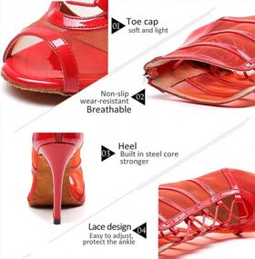 img 1 attached to Step Up Your Performance With DKZSYIM Women'S High Heel Ballroom Dance Booties - Model QJW1023