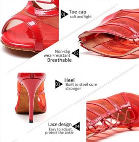 img 1 attached to Сделайте шаг вперед с женскими ботильонами на высоком каблуке DKZSYIM для бальных танцев - модель QJW1023