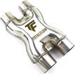 totalflow natural finish tf-ss3030 409 stainless steel 3 inch x-pipe-3" dual (inner diameter) logo