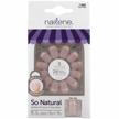 pink pearl nailene so natural short artificial fake nails kit with 28 nails (12 sizes) and nail glue for comfortable and natural look - 31 count logo