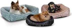 img 1 attached to 🐾 Paws &amp; Pals Pet Bed for Dogs &amp; Cats - Stylish Lounger with Self Warming Cozy Inner Cushion for Home, Crate &amp; Travel