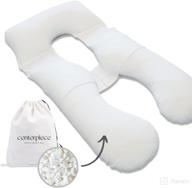 🤰 centerpiece™ pregnancy pillow: adjustable shredded memory foam fill for optimal maternity comfort in elegant white logo