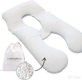 img 4 attached to 🤰 Centerpiece™ Pregnancy Pillow: Adjustable Shredded Memory Foam Fill for Optimal Maternity Comfort in Elegant White