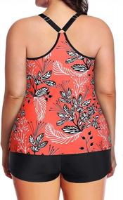 img 3 attached to Holipick Two Piece Plus Size Tankini Swimsuits For Women Tummy Control Bathing Suits Athletic Tankini Top With Boy Shorts