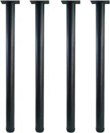 set of 4 qlly 30in adjustable metal desk legs - matt black square mounting plate for office table furniture. logo