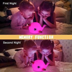 img 2 attached to 🦄 Pasuot Cute Night Light: Kawaii Animal Lamp with Memory, Timer, and Dimmable features - Narwhal Squishy Nursery Toy NightLight. Perfect Gift for Women, Girls, Toddlers, and Teens for Bedroom!