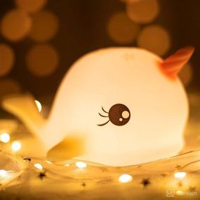 img 4 attached to 🦄 Pasuot Cute Night Light: Kawaii Animal Lamp with Memory, Timer, and Dimmable features - Narwhal Squishy Nursery Toy NightLight. Perfect Gift for Women, Girls, Toddlers, and Teens for Bedroom!