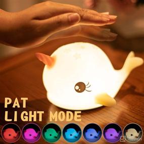 img 3 attached to 🦄 Pasuot Cute Night Light: Kawaii Animal Lamp with Memory, Timer, and Dimmable features - Narwhal Squishy Nursery Toy NightLight. Perfect Gift for Women, Girls, Toddlers, and Teens for Bedroom!