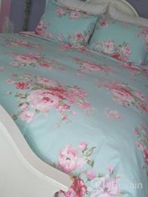img 5 attached to Освежите свою спальню с помощью комплекта пододеяльников FADFAY с белым цветочным принтом. Постельное белье из 100 % хлопка для уютного ночного сна.