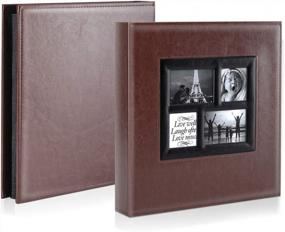 img 3 attached to Large Capacity Brown Photo Album For Family Weddings, Ywlake 4X6 Inches With 600 Pockets To Hold Horizontal And Vertical Pictures