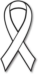 img 1 attached to 🎗️ Heavy Duty Waterproof White Ribbon Car Magnet Decal for Lung Cancer Awareness