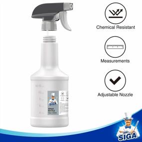 img 1 attached to Set Of 3 Heavy-Duty Reusable Spray Bottles With Measurements And Leak-Proof Nozzles For Cleaning Solutions - MR.SIGA 16 Oz Plastic Spray Bottles For Household Use