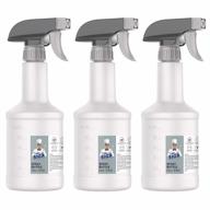 set of 3 heavy-duty reusable spray bottles with measurements and leak-proof nozzles for cleaning solutions - mr.siga 16 oz plastic spray bottles for household use logo