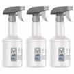set of 3 heavy-duty reusable spray bottles with measurements and leak-proof nozzles for cleaning solutions - mr.siga 16 oz plastic spray bottles for household use logo