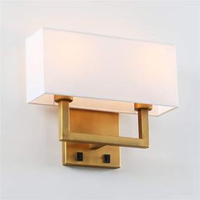 img 1 attached to 🏮 Vintage-style Permo Wall Sconce Light Fixture with White Textile Shades – Perfect for Living Room, Bedside, or Nightstand Lighting!