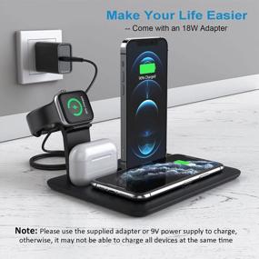 img 3 attached to CHUYI 5 In 1 Charging Station With 18W Adapter, Dock For IPhone 13/13 Pro/13 Pro Max/SE/12/12 Pro/12 Pro Max/11/11 Pro/11 Pro Max/XS Max/XR/XS/8/7, Mat For AirPods And Other Type C Phones