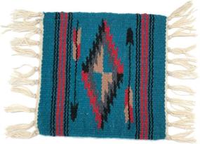 img 1 attached to 🏜️ Set of 4 Southwest Handwoven Chimayo Wool Style Mats for Rustic Decoration - Pack of 4