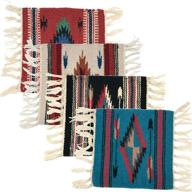 🏜️ set of 4 southwest handwoven chimayo wool style mats for rustic decoration - pack of 4 логотип