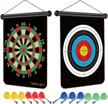 trimagic kids magnetic dart board, fun 6 7 8 9 10 11 12+ year old boys toy gifts, cool teen boys girls gifts ideas for birthday christmas party games, double-sided, 12pcs safety darts 1 logo