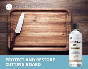 img 2 attached to 🌿 Kate Naturals 8oz Mineral Oil for Cutting Board - Food Grade, Safe for Kitchen Appliances, Knives, Butcher Blocks, Stainless Steel, Wood