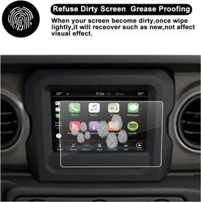 img 1 attached to High Clarity HD Clear TEMPERED GLASS Protective Film for 2018-2020 Wrangler JL Uconnect Touch Screen (7-Inch) - R RUIYA, Offering Scratch Protection