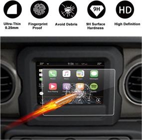 img 4 attached to High Clarity HD Clear TEMPERED GLASS Protective Film for 2018-2020 Wrangler JL Uconnect Touch Screen (7-Inch) - R RUIYA, Offering Scratch Protection