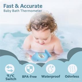 img 1 attached to Baby Bath Tub Thermometer: Room Temperature Safety Toy 🛀 & Mute Flashing Alert - Ideal Gift for Mom & Newborns