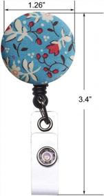 img 3 attached to Flower Power: 5 Pack Fabric Retractable Badge Holders With Alligator Clip And Flower ID Badge Reel