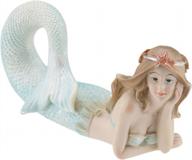 beachcombers resin laying mermaid 8 inches figurine, multicolor logo