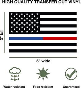 img 2 attached to 🔵 The Wavy Flag Thin Blue Red Line US Flag Decal: Enhancing Police Fire Fighter Support on Cars and Trucks