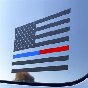 img 4 attached to 🔵 The Wavy Flag Thin Blue Red Line US Flag Decal: Enhancing Police Fire Fighter Support on Cars and Trucks