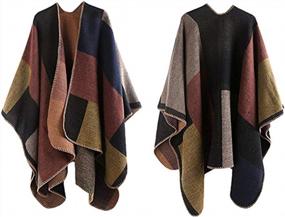 img 1 attached to Stay Cozy And Chic With VamJump Women'S Open Front Knitted Poncho Shawl